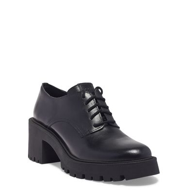 Mocassim Preto Couro Salto Médio
