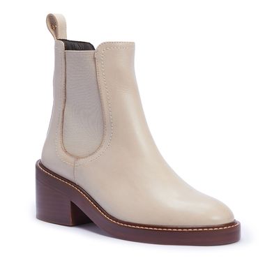 Bota Chelsea Couro Off White