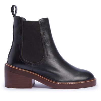 Bota Chelsea Couro Preta