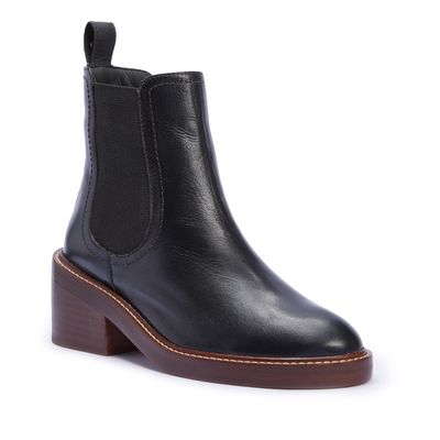 Bota Chelsea Couro Preta