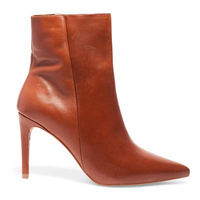 Bota Salto E Bico Fino Couro Whisky