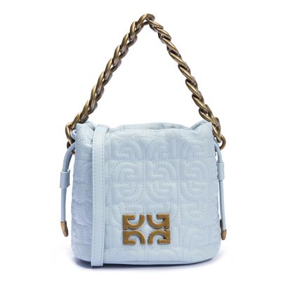 Bolsa Bucket Matelassê Azul Duas Alças