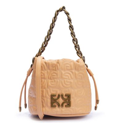 Bolsa Bucket Matelassê Bege Duas Alças