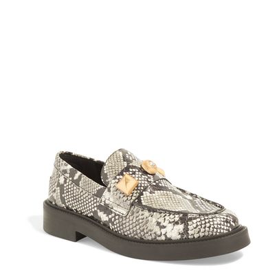 Mocassim Couro Animal Print Python Metais