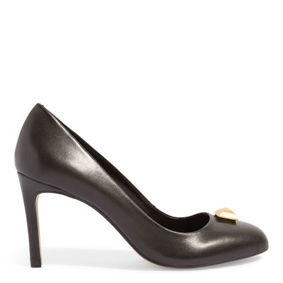 Scarpin Bico Redondo Couro Preto
