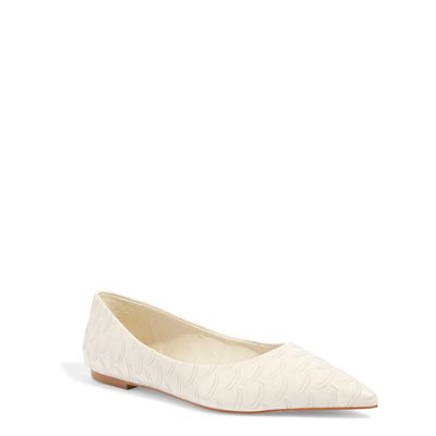 Sapatilha Bico Fino Escama Off White