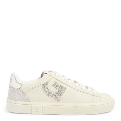 Tênis Couro Off White Seta Glitter