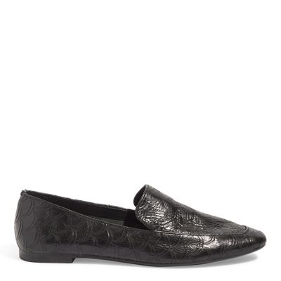 Mocassim Escama Preto Bico Redondo