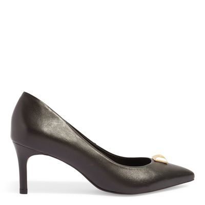 Scarpin Bico Fino Couro Preto