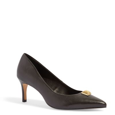 Scarpin Bico Fino Couro Preto