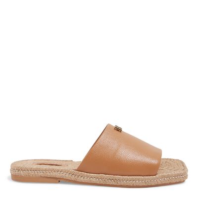 Flatform Slide Couro Caramelo