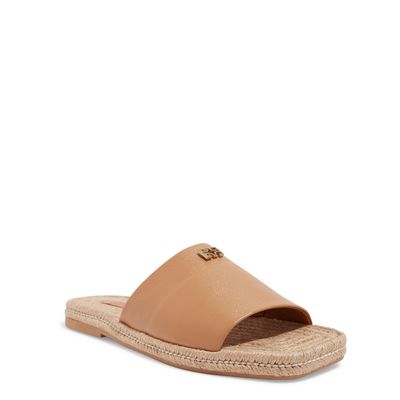 Flatform Slide Couro Caramelo