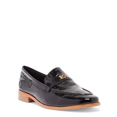 Mocassim Tira Lisa Couro Verniz Preto