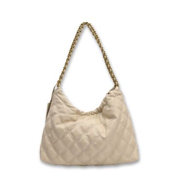 Bolsa Hobo Média Creme Matelassê