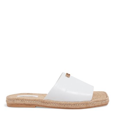 Flatform Slide Couro Branco