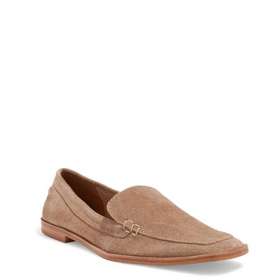 Mocassim Camurção Bege Bico Quadrado