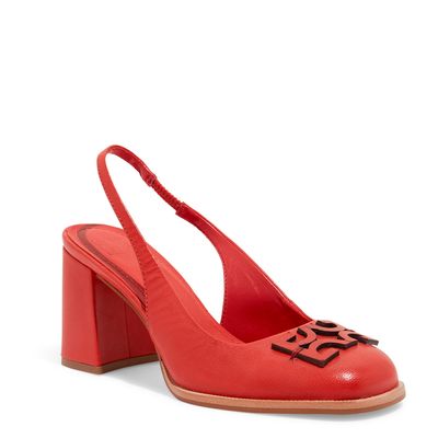 Scarpin Atanado Vermelho Salto Bloco