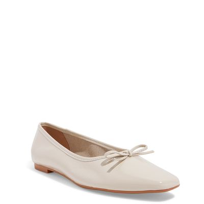 Sapatilha Couro Crinkle Off White Laço