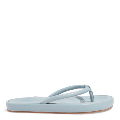 Flatform Tiras Couro Azul