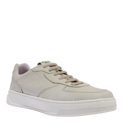 Tênis Masculino Recortes Couro Off White