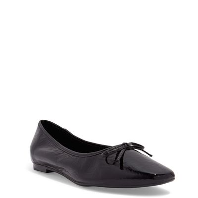 Sapatilha Couro Crinkle Preto Laço