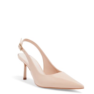 Scarpin Slingback Verniz Rosa Bico Fino