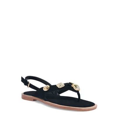 Rasteira Camurça Preta Tachas