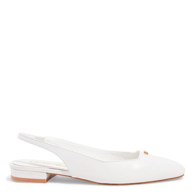 Sapatilha Slingback Couro Branco