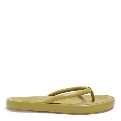 Flatform Tiras Couro Verde