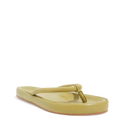 Flatform Tiras Couro Verde