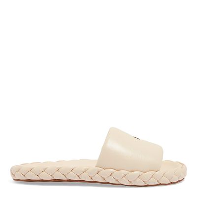 Papete Puff Couro Off White