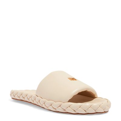 Papete Puff Couro Off White