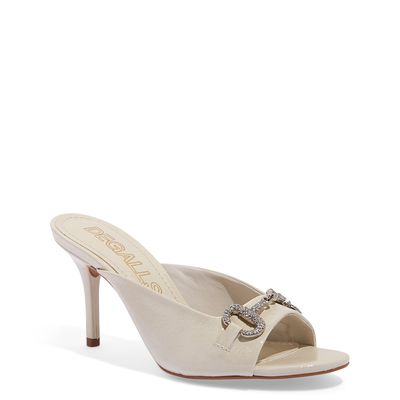 Sandália Mule Verniz Off White Bridão Cristal