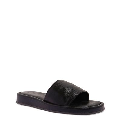 Flatform Couro Metalizado Preto