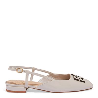 Sapatilha Slingback Verniz Off White