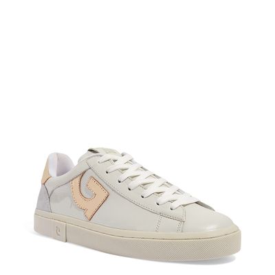 Tênis Couro Off White Seta Escama Dourado