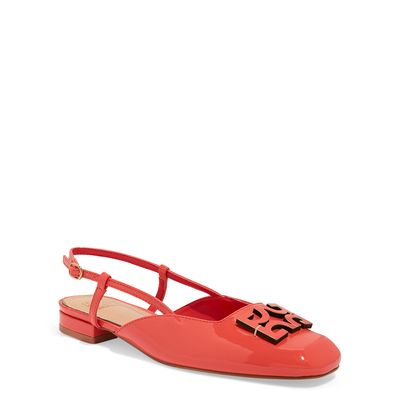 Sapatilha Slingback Verniz Vermelho Coral