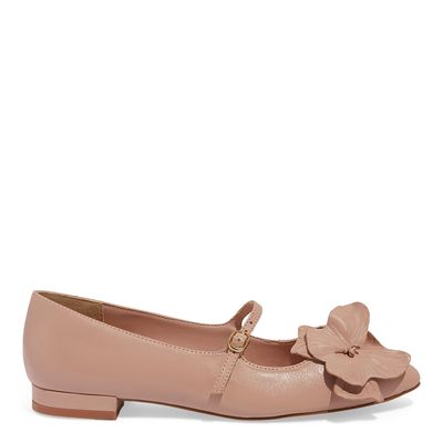 Sapatilha Couro Rose Flor
