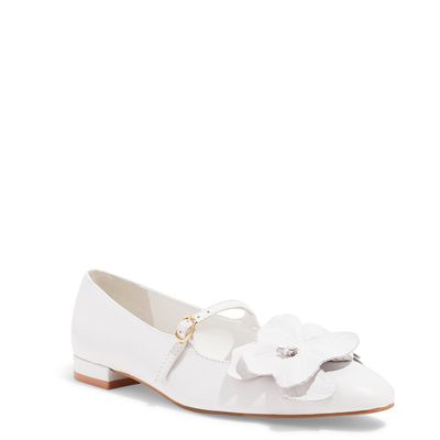 Sapatilha Couro Branco Flor