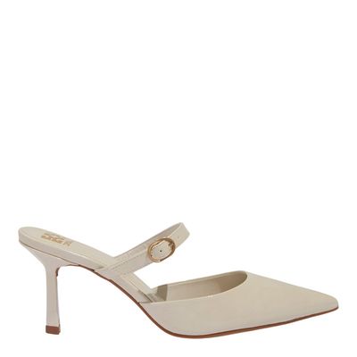 Mule Bico Fino Verniz Off White