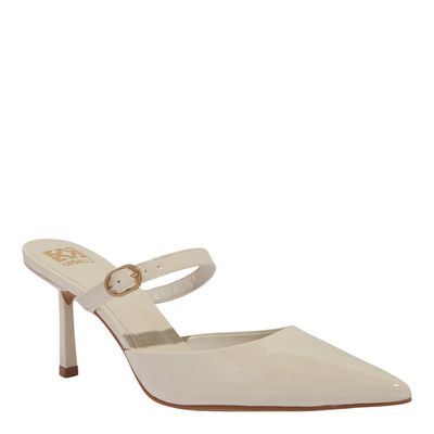 Mule Bico Fino Verniz Off White