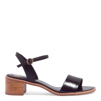 Sandália Baixa Couro Preto