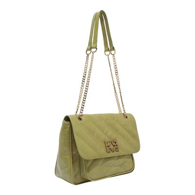 Bolsa couro matelassê verde alça ombro