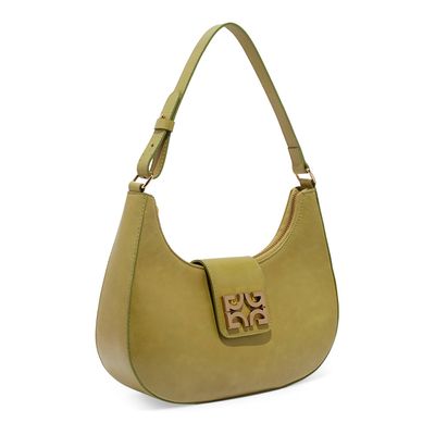 Bolsa Baguete Couro Verde Alça De Ombro