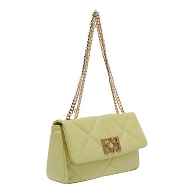 Bolsa Tiracolo Matelassê Couro Amarelo
