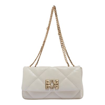 Bolsa tiracolo matelassê couro off white