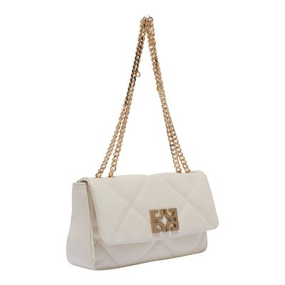 Bolsa tiracolo matelassê couro off white