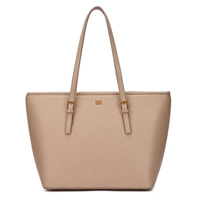 Bolsa Shopper Grande Bege Estruturada