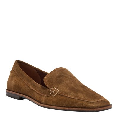 Mocassim Camurça Marrom Bourbon Bico Quadrado