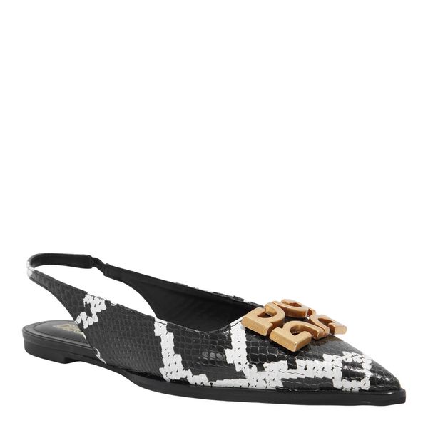 Sapatilha Slingback Couro Estampa Snake Animal Print